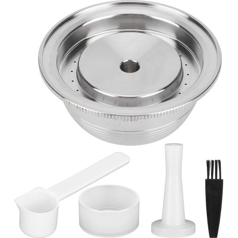 Lot de 2 capsules à café réutilisables en acier inoxydable 304 pour Nespresso Vertuo Plus, filtre rechargeable durable.