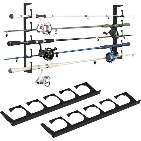 Support d'organisation pour cannes à pêche,Support de canne à pêche pour cannes,Supports de canne à pêche,Porte Canne à Pêche,convient pour ranger des cannes à pêche,des bâtons de ski, etc. (1/5)
