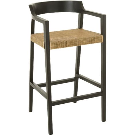 Tabouret de Bar Design "Sungkai" 100cm Noir (1/5)
