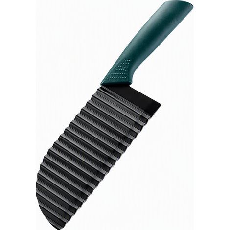 Coupe-frites ondulé en acier inoxydable noir pour cuisine (1/5)