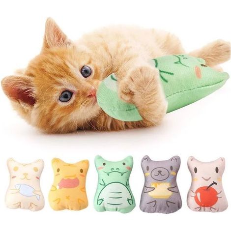 Katzenspielzeug – mit Katzenminze – bissfestes Baumwoll-Leinen – für drinnen und draußen – 6er-Pack (1/5)