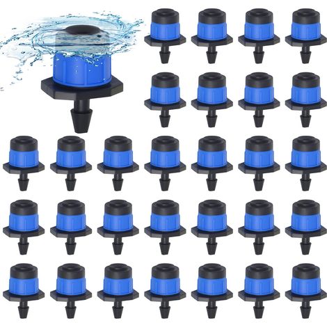 200 Stück verstellbare 6,35-mm-Tropfbewässerungs-Emitter von TOROKOM für 1,02/1,78-mm-Schläuche, 360° verstellbarer Tropfbewässerungssystem (1/2)