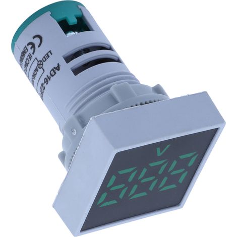 Indicateur de Tension Numérique AD16‑22FSV, Mesure 60‑500V AC, Affichage LED Vert, Panneau Givré (1/5)