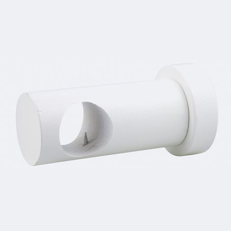 Support en Bois Blanc Ø28mm de 7,5cm pour barre à rideaux - Boulet