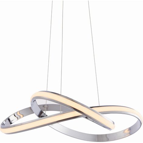 Endon Lighting Aria - LED integrato a sospensione con piastra effetto cromato e silicone bianco opaco 1 luce dimmerabile IP20 (1/5)