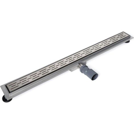 Xellanz Eco caniveau de douche avec flasque 110x7x6.7cm peu profond avec sortie latérale inox (1/5)