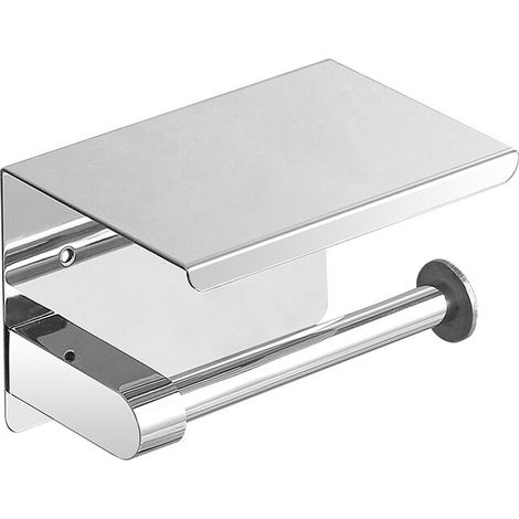 Toilet Paper Holder, Self-Adhesive Toilet Paper Roll Holder, Toilet Paper Holder, Wall-Mounted Toilet Paper Holder, Toilet Paper Holder, Toilet Roll Holder for Bathroom, Aluminum (Silver)