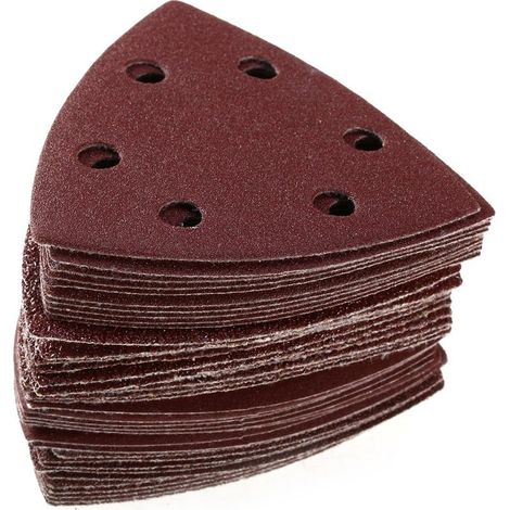 100PCS Triangle Disques à poncer Papier abrasif 6 Trou Grit 40/60/80/120/240 (1/5)