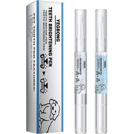 Lot de 2 stylos blanchissants pour le nettoyage des dents des chiens et chats (1/5)