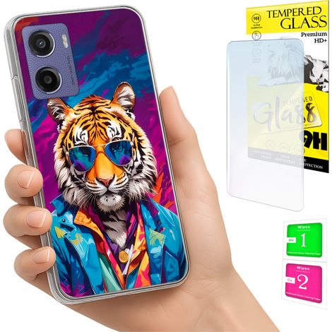 Funda para Motorola Moto E15 / Moto G05 con carcasa trasera de cristal Tiger (1/5)