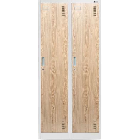Armoire industrielle en métal pour les documents KACPER, 800 x 1800 x 500 mm, Eco Design: blanc/ chêne de sonoma