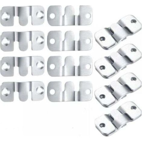 8PCS Support Montage Encastré Dissimulé, Crochet pour Cadre Photo, Mural Cintre Photo, Supports Suspension Emboîtement, Connecteur de Meubles pour Suspendu Fixation Miroirs (1/4)