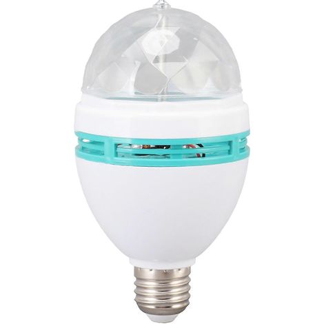 Ampoule rotative à changement de couleur automatique RGB E26 25-26 couleurs, sûre et stable, fabriquée en matériau ABS/PC, convient aux fêtes, bars, mariages et autres occasions, tension 85-260V. (1/5)