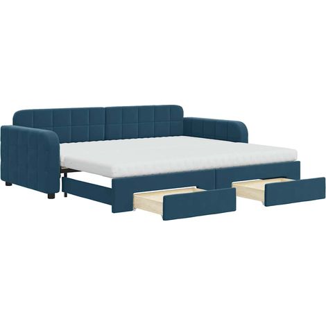 Maison Exclusive - Tagesbett Ausziehbar mit Schubladen Blau 90x20 (1/5)