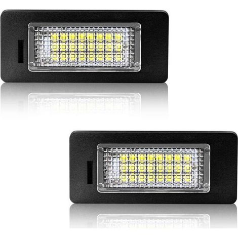 LED Éclairage de plaque d'immatriculation Auto Ampoules Super Brillant 6000K Xénon Blanc Feux arrière pour E39 E81 E90 E91 E92 1 3 5 X etc, 2 pièces (1/5)