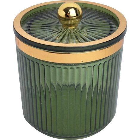 Scatola porta cotton fioc/cosmetici, confezione singola, verde oliva