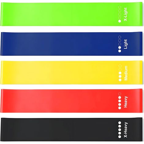 Lot de 5 bandes élastiques, bande de résistance pour fitness, accessoires de yoga, anneau amincissant et brûle-graisse, anneau pour galber les hanches. (1/5)