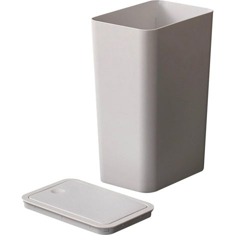 Poubelle Blanche En Plastique Avec Couvercle À Pression 33 Cm (1/5)