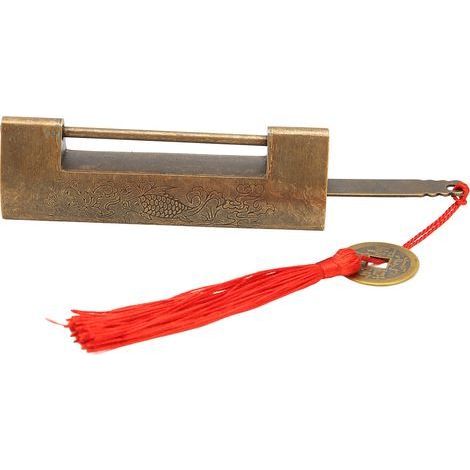Cadenas Antique en laiton, espacement de 5.9cm, antirouille exquis, poisson de Style ancien chinois horizontal pour boîtes à bijoux Bronze (1/5)