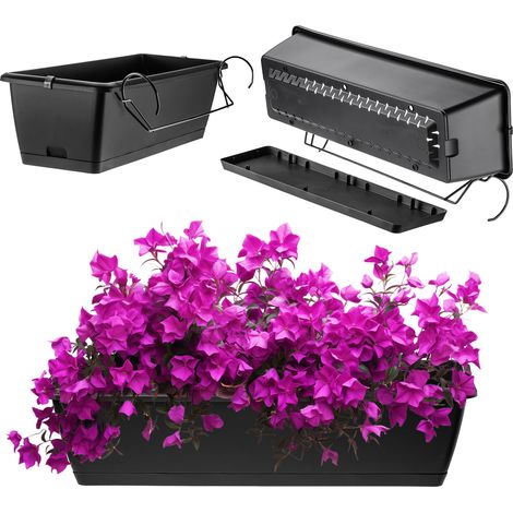 KADAX Blumenkasten mit Griffen, 60 cm, Anthrazit