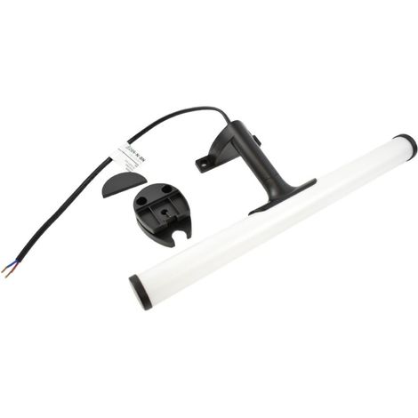 Applique LED tubulaire pour miroir de salle de bains - 30cm - 5W - Blanc Neutre - Noir mat (1/5)