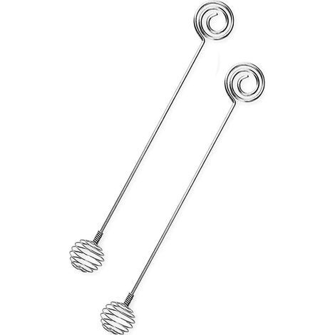 Set mit 2 Honiglöffeln aus Edelstahl – 24 cm lang – spiralförmig – für Honigtöpfe, Milchbehälter, Kaffee, Desserts (1/5)