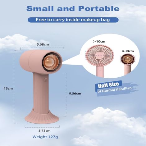 Ventilateur portable d'aromathérapie HA1 (batterie 2000 mAh, chargement USB, trois vitesses de ventilation, idéal pour les voyages, le maquillage et la fraîcheur personnelle en extérieur) vert (avec s (1/2)