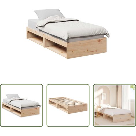Canapé-lit - Lit de jour sans matelas 75x190 cm bois de pin massif (1/5)