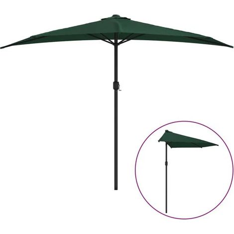 Pare-soleil de balcon, poteau en aluminium, vert, 300 x 155 cm, demi-section (1/5)