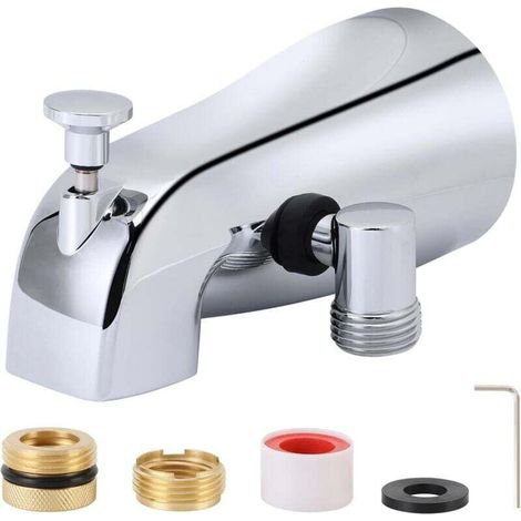 Inverseur Bec de baignoirer, robinet de baignoire à filetage intérieur de 1/2 pouce IPS, alliage de cuivre et de zinc, métal et résistant (1/4)