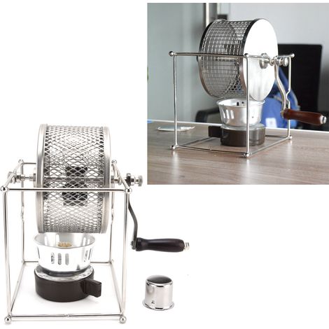 Manueller Walzenkaffeeröster, kleines Haushaltsmodell aus Edelstahl, mit einstellbarer Temperatur. (1/5)