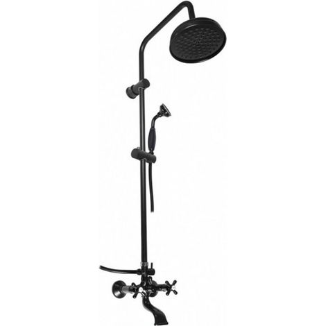 Colonne de douche MORAVA en laiton noir avec douchette 108 cm (1/5)