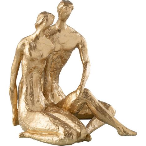 Statuette Couple Assis "Brady" 35cm Or (1/3)