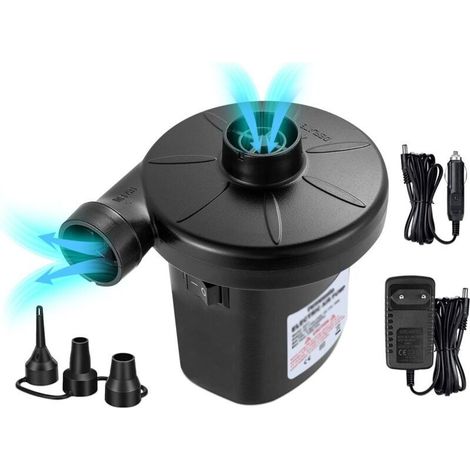 Pompe À Air Électrique Gonfleur Dégonfleur,Gonfleur Avec 3 Buses, Pompe À Pagaies Ac 220v/Dc 12v Electrique Paddle Piscine, Pompes À Pagaies, Gonflable Pompe (1/5)