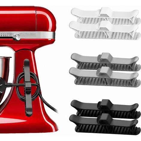 Range Câble Autocollant Thermorésistant pour Surface Courbe, Organisateur de Câbles pour Appareil de Cuisine, Clip et Enrouleur de Cordon Electrique pour Robot et Cafetière, 6 Pièces 3 Couleurs (1/5)