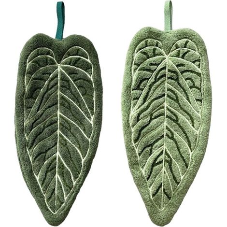 Set di 2 asciugamani in morbido pile, ad asciugatura rapida, per cucina, bagno e uso domestico, 30 x 14 cm, con anello per appenderli. (1/4)