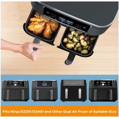 2 Paquet Moule Friteuse à Air Accessoire pour 9.5L, Silicone Airfryer Pot (1/4)