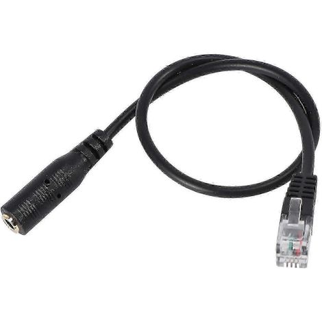 Câble adaptateur RJ9 vers 3,5 mm pour connexion de casque de bureau (1/4)