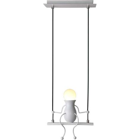 Suspension Luminaire Créative Plafonnier Rétro Vintage Lustre D'Intérieur Pour Chambre D'Enfant, Chambre À Coucher, Jardin D'Enfants, Café, Blanc (1/5)