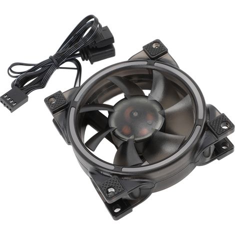 Ventilador para caja de PC de 80 mm, PWM, 5 V, ARGB, con rodamiento hidráulico MFDB, control inteligente de temperatura PWM, 800-2500 RPM, 7 aspas.