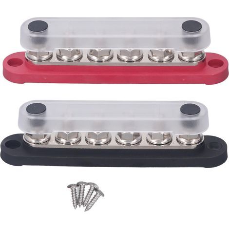 300VAC 48VDC 150A Busbar, Marine Power Distribution Block, M6 Terminal with Cover for Boat, Car, Automotive, 2 Pieces (1/5)