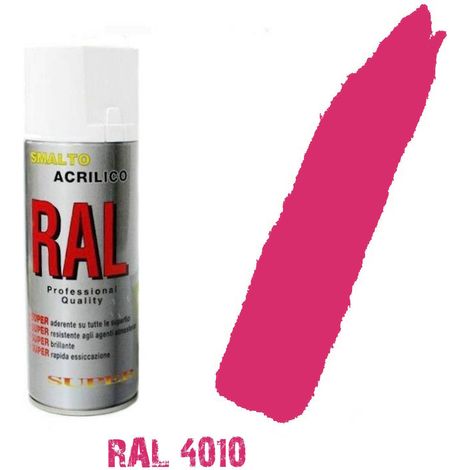 Bomboletta spray magenta rosa fucsia ral 4010 acrilico vernice brillante lucido