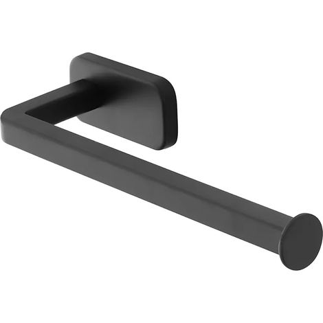 Porta salviette a muro 25 cm in acciaio inox nero con doppio fissaggio (1/3)