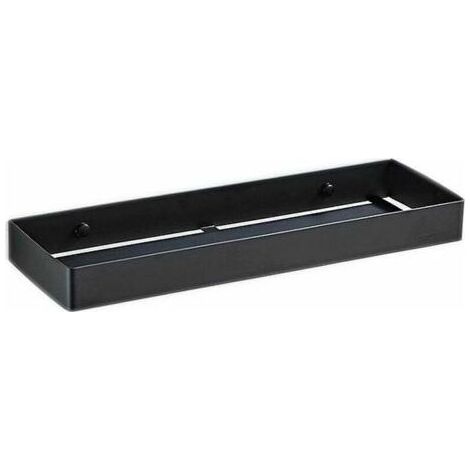 Toallero de baño de acero inoxidable negro de una sola capa de 30 cm. Toallero de baño de acero inoxidable para almacenamiento de toallas de ducha. (1/4)