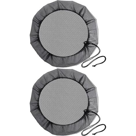 SABIR Filet de Baril de Pluie, 2 Pièces Filet de Protection avec Cordon de Serrage, Couverture Anti-Moustique & Animaux pour Récupérateur deau de Pluie (Diamètre 95 cm) (1/5)