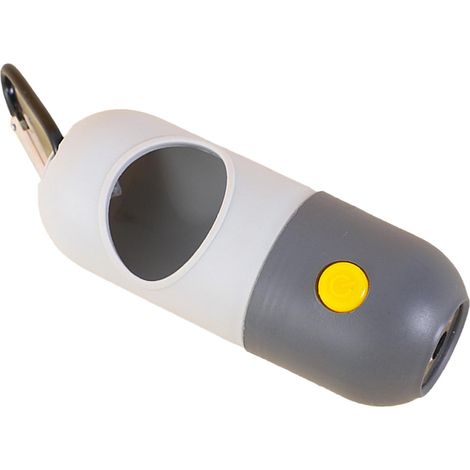 Distributeur de sacs à excréments pour chiens, grande capacité, mains libres, Portable, support de déchets pour animaux de compagnie, avec Clip en métal, pour marche en plein air, voyage, gris (1/5)