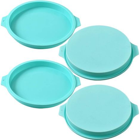 Round silicone cake mold, 4 packs of silicone discs as cake molds, resin coasters, handmade soap - 8" Green (1/5)