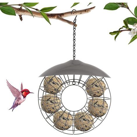 Wildvögel Vogelfutterhaus Fettkugel Hängende Vogelfutterhäuser Runde Metall-Vogelfutterhäuser mit Kunststoffdeckel (1) (1/5)