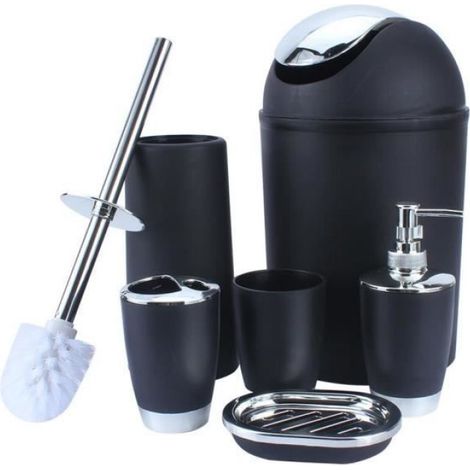 Ensemble de six pièces pour salle de bain de style européen (Noir)-SWT (1/4)