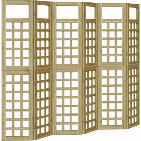 Brise-vue 6 pcs Marron 240 x 180 cm Pin imprégné CFW659871 (1/5)
